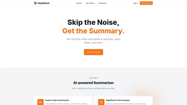 SkipWatch: AI YouTube Summarizer