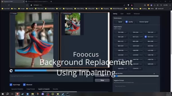 Inpainting example
