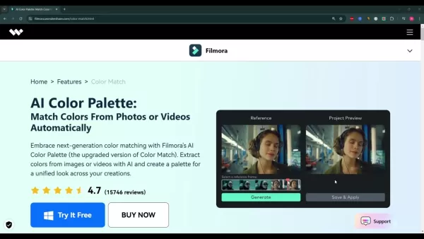 Bảng màu AI của Filmora 14 Cách mạng hóa Video Chỉnh sửa video