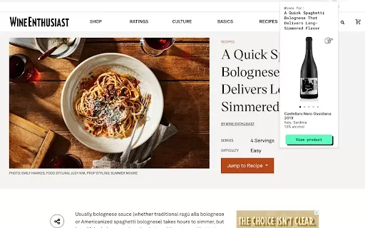 Wine Pair by SommifyAI - Chrome Extension