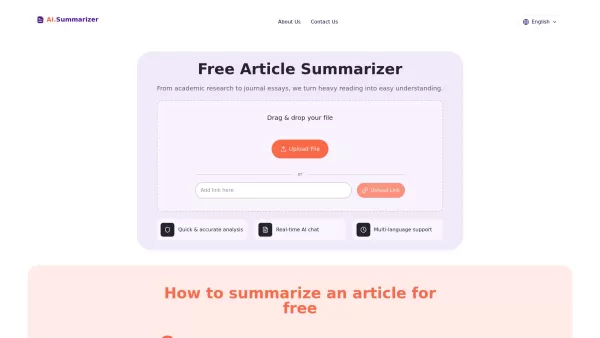 Free AI Article Summarizer