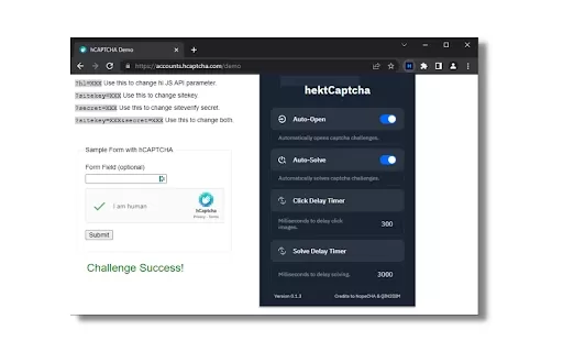 hektCaptcha - Chrome Extension