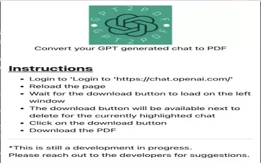 ChatGPT Download Extension - Chrome Extension