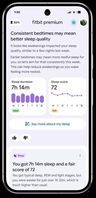 Google 在 Android 平台上推出 Fitbits AI Coach，為美國 Premium 訂戶提供可即時調整的個人化健身與睡眠計畫，iOS 版本將於今年稍後時間推出，Fitbit 應用程式也會重新設計