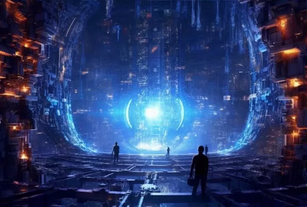 Metaverse, Science-Fiction, Cyberpunk, Gemälde (4) Großmodell