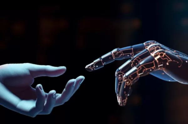 Robot interacting with humans, artificial intelligence, AI