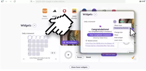 Mozilla Firefox introduces an AI-powered daily crossword on the new tab page, using news from Particle to generate real-time puzzles. The redesigned tab also features customizable widgets like to-do lists, timers, and weather. Rolling out globally, early users can enable it via about:config in Firefox 153+. Mozilla turns the new tab into an information hub.