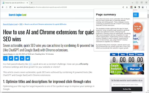 Page Summary - Chrome Extension