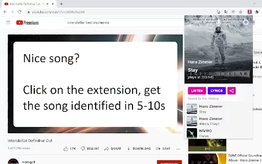 AudD Music Recognition - Chrome Extension
