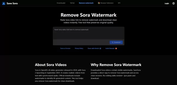 Sora Watermark Remover - SaveSora