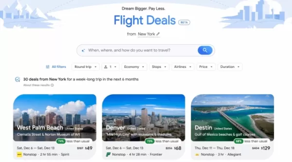 Google 正在全球擴展其 AI 旅遊工具 Flight Deals 和 Canvas Flight Deals 現在可協助 200 多個國家的使用者透過描述其行程尋找經濟實惠的航班 Canvas 在 AI 模式下利用即時搜尋和地圖資料為美國桌上型電腦使用者組織旅行計畫 Google 還將向所有美國使用者推出代理預訂功能，啟用 AI 輔助晚餐預訂。