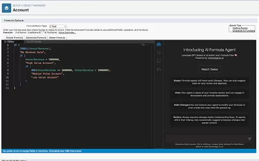 Salesforce Formula Editor Extension - Chrome Extension