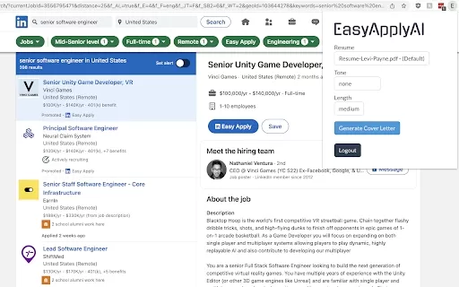 EasyApplyAI - Chrome Extension