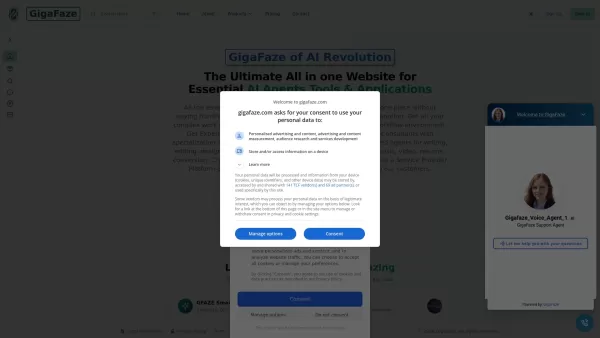 GigaFaze all in one AI Tools Agents Applications Website