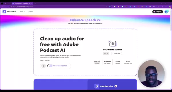 Интерфейс Adobe Enhance Speech v2