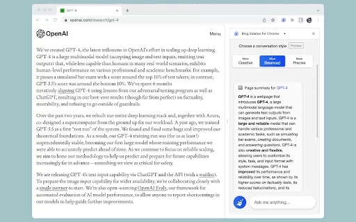 Microsoft Copilot in Chrome (via Extension) - Chrome Extension