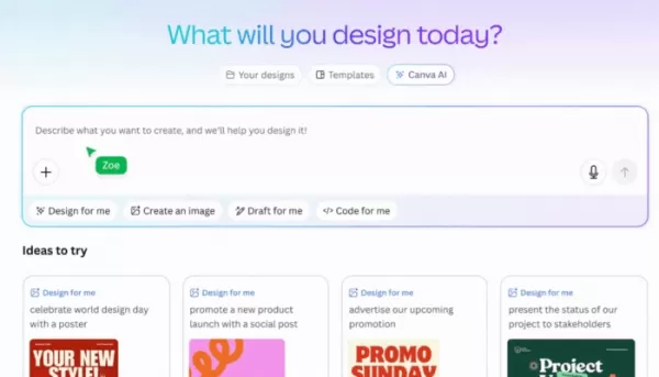 Một GIF thể hiện mã Canva tạo ra một máy tính tùy chỉnh.