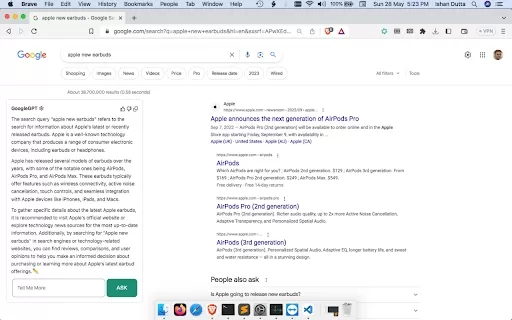 ChatGPT on Google Extension - Chrome Extension