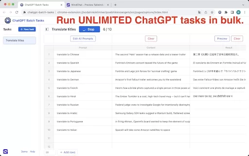 ChatGPT Bulk Extension - Chrome Extension