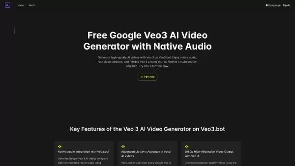 Veo3.bot: Free Access to Google Veo 3 AI Video Generation with Native Audio