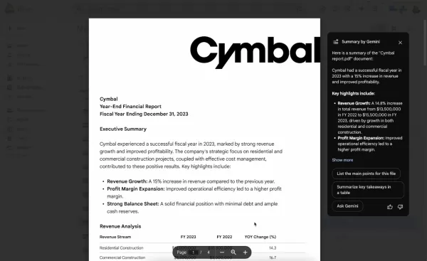 Google's Gemini AI Now Offers Instant PDF Summaries Upon Opening