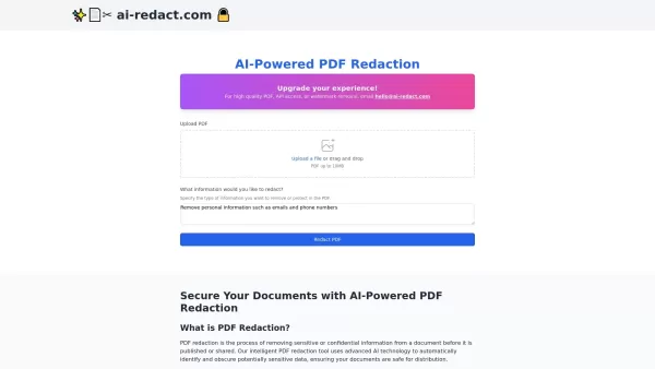 AI PDF redaction tool App
