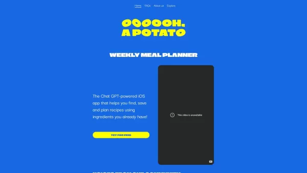 Menu planner - OH, a potato!
