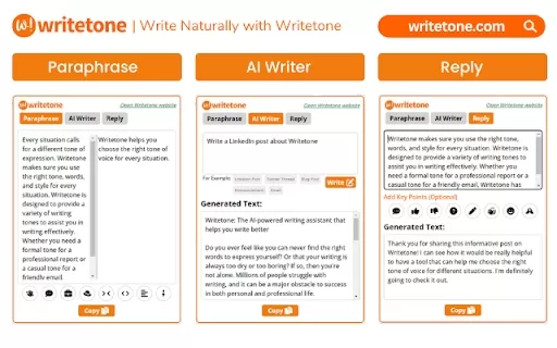 Writetone - Chrome Extension