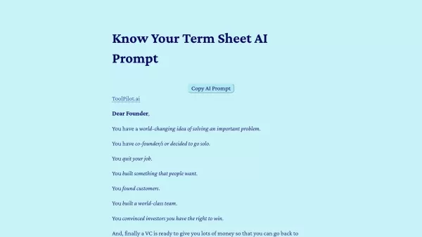 Know Your Term Sheet