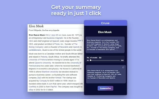 Cruxe AI Summarisation Extension - Chrome Extension