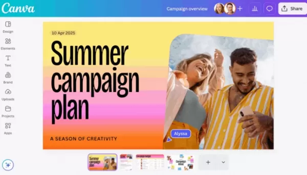 Một GIF thể hiện bản cập nhật UI Visual Suite 2.0 của Canva.