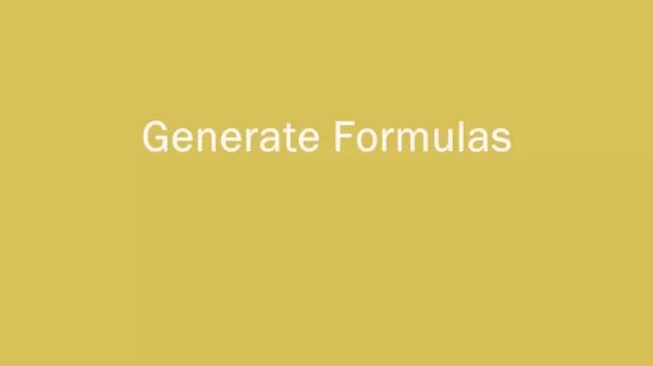 Geração de Fórmulas