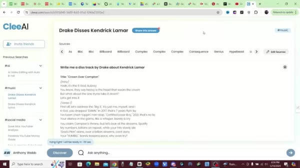 Drake y Kendrick Lamar intercambian desplantes con clonación de voz por inteligencia artificial