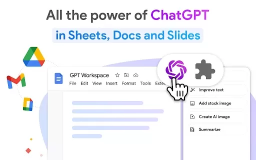 GPT for Google Sheets™ Docs™ and Slides™ - Chrome Extension