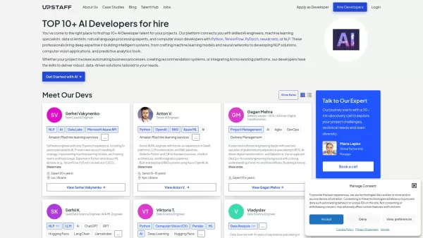 Hire AI Developers with Upstaff.com