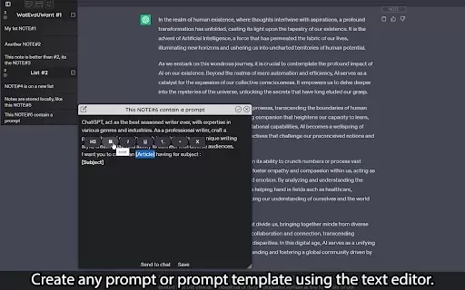 Notes for ChatGPT
