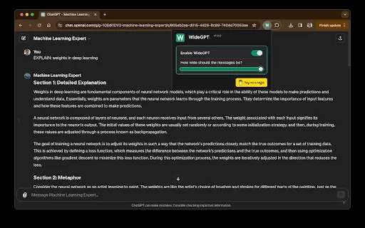 Wide GPT - Chrome Extension