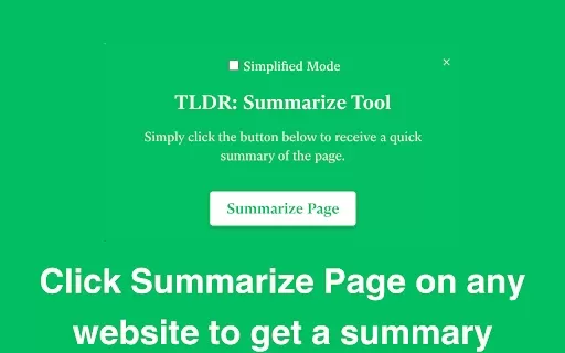 TLDR - Summarize Tool - Web Page Summarizer - Chrome Extension