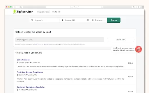 AI Cover Letter Generator by Kickresume