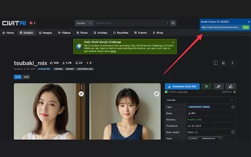 Civitai Download Link Finder - Chrome Extension