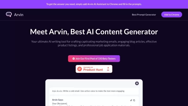 Arvin - Your AI Writing Assistant & Best AI Content Generator