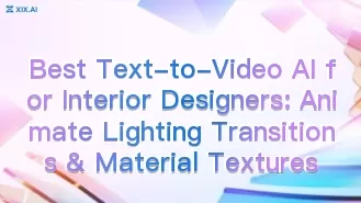 Mejor tecnología de inteligencia artificial para la conversión de texto en video para diseñadores de interiores: crea transiciones de iluminación animadas y texturas de materiales.