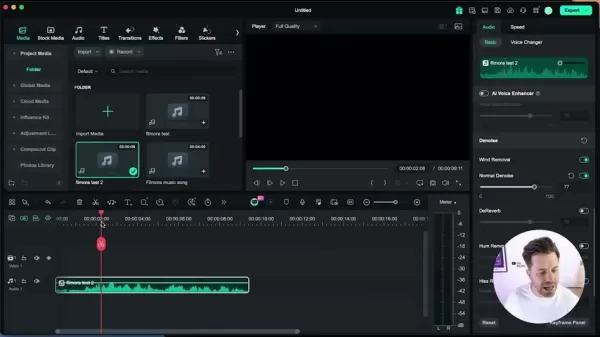 Filmora通常デノイズ機能