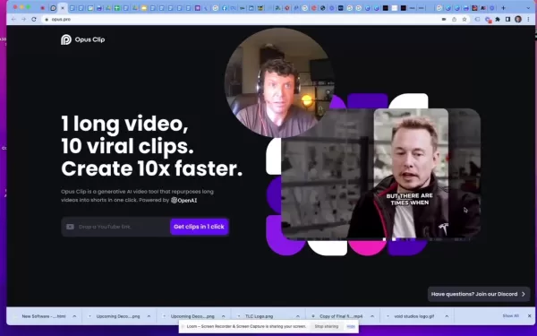 Opus Clip sign-up page
