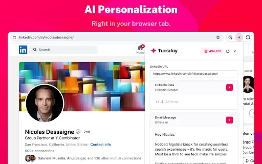 Tuesday - Chrome Extension