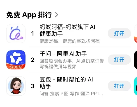 L'application Health AI Fu d'Ant Fortune en tête du classement de l'App Store d'Apple pendant le Nouvel An lunaire