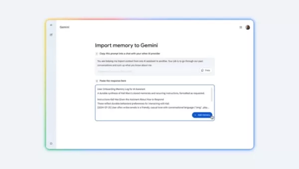 Transférez vos conversations et vos informations personnelles depuis d'autres chatbots directement vers Gemini
