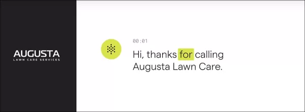 A PolyAI voice assistant opens a customer service call for fictional company 