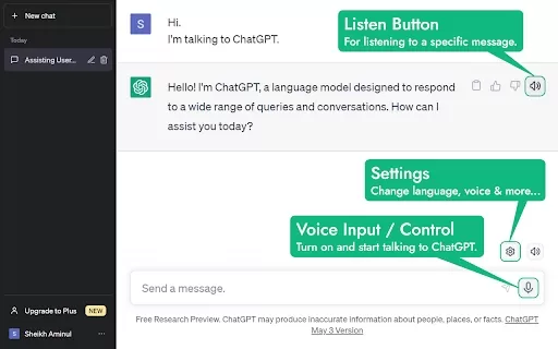 Talk to ChatGPT - Chrome Extension