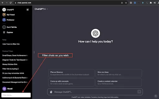 ChatGPT Chats Filter - Chrome Extension